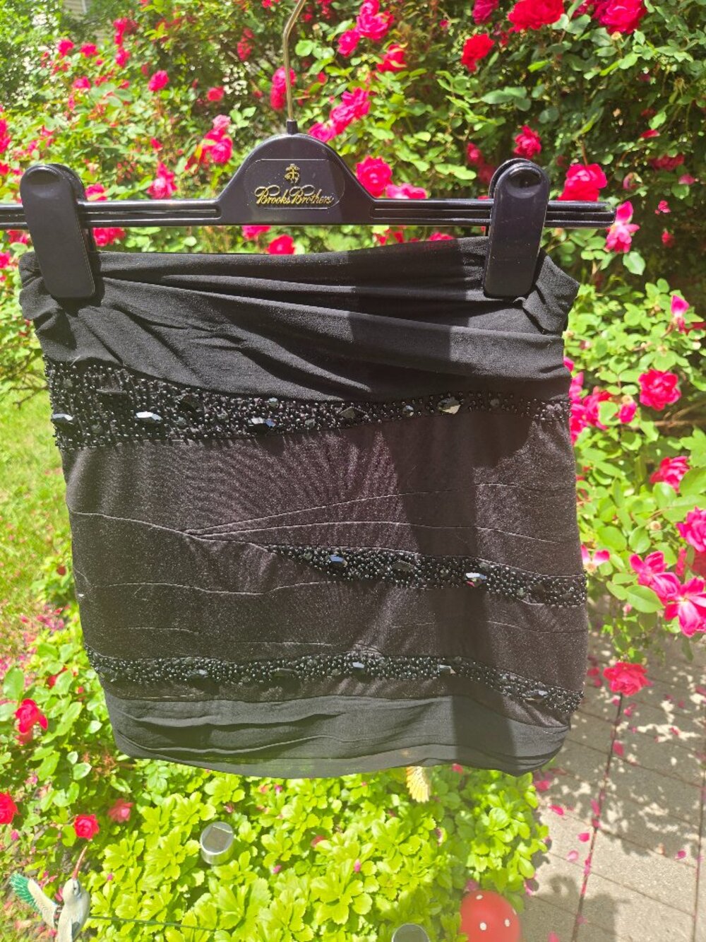 Black Beaded Mini Skirt - Picture 3 of 6